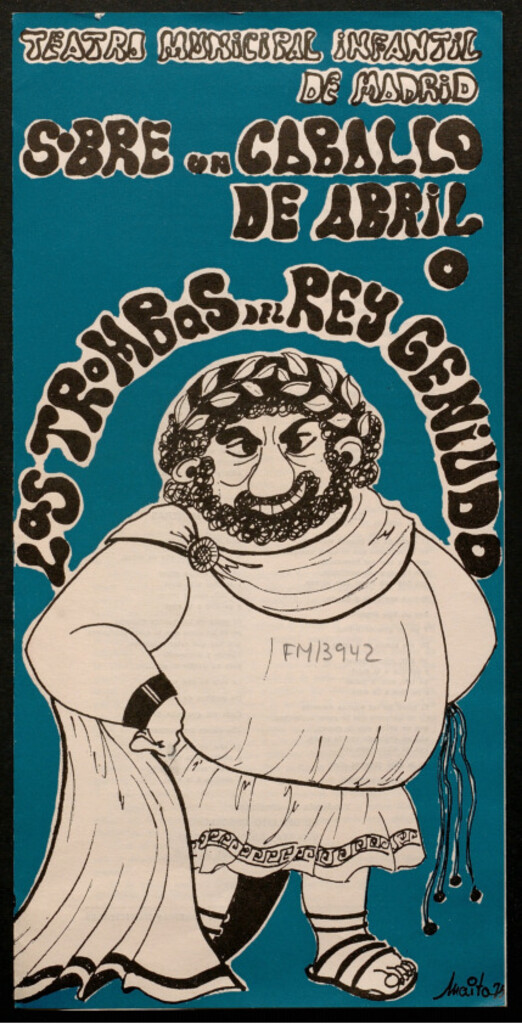 Miniatura de Teatro Municipal Infantil [Temporada 1975-76]... presenta el estreno de Sobre un caballo de abril o las trombas del rey geniudo... original de Sebastián Bautista de la Torre