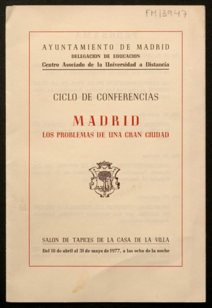 Miniatura de Madrid : los problemas de una gran ciudad : Ciclo de conferncias : [programa]