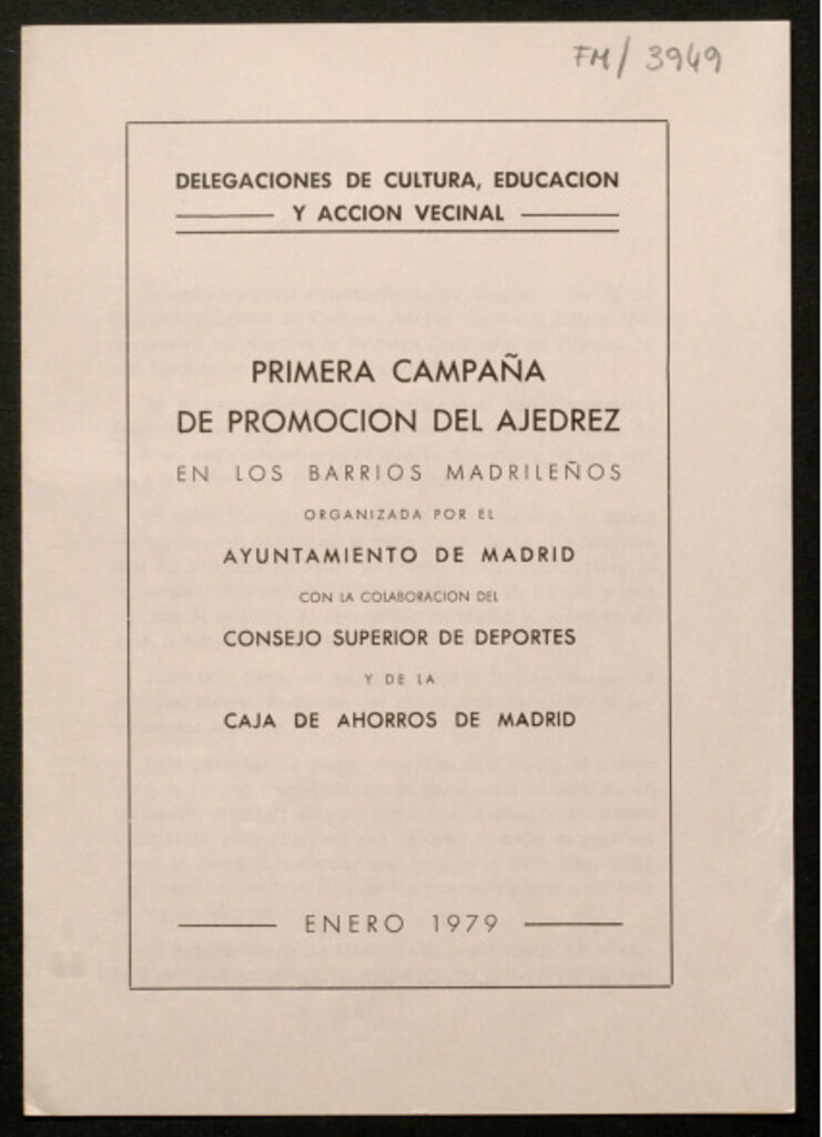 Miniatura de Primera campaña de promoción al ajedrez en los barrios madrileños organizada por el Ayuntamiento de Madrid con la colaboración del Consejo Superior de Deportes y Caja de Ahorros de Madrid