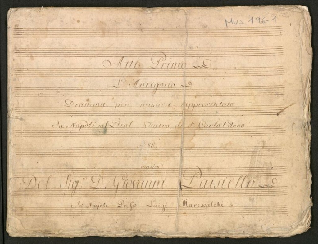 Miniatura de L´Antigono: dramma per musica rappresentato in napoli nel Real Teatro de S. Carlo l´anno 1785