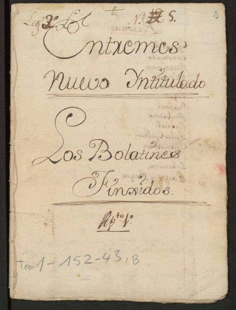 Miniatura de Entremes Nuevo Yntitulado Los Bolatines Finxidos (sic)