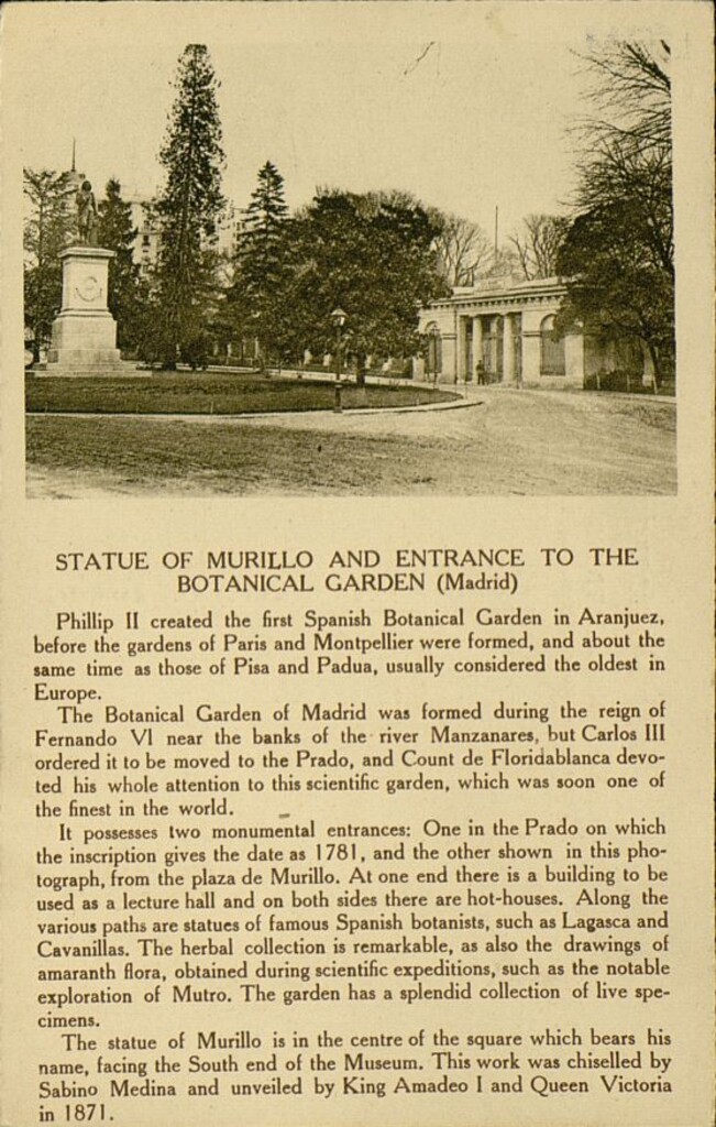Miniatura de Statue of Murillo and entrance to the Botanical Garden