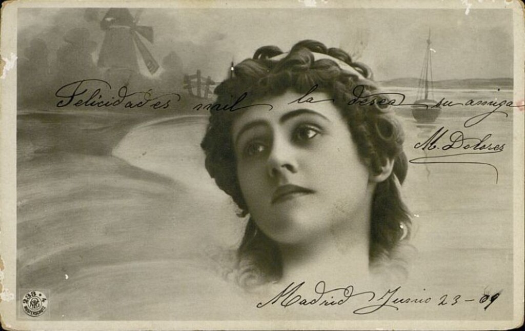Miniatura de Rostro de mujer con la mirada perdida