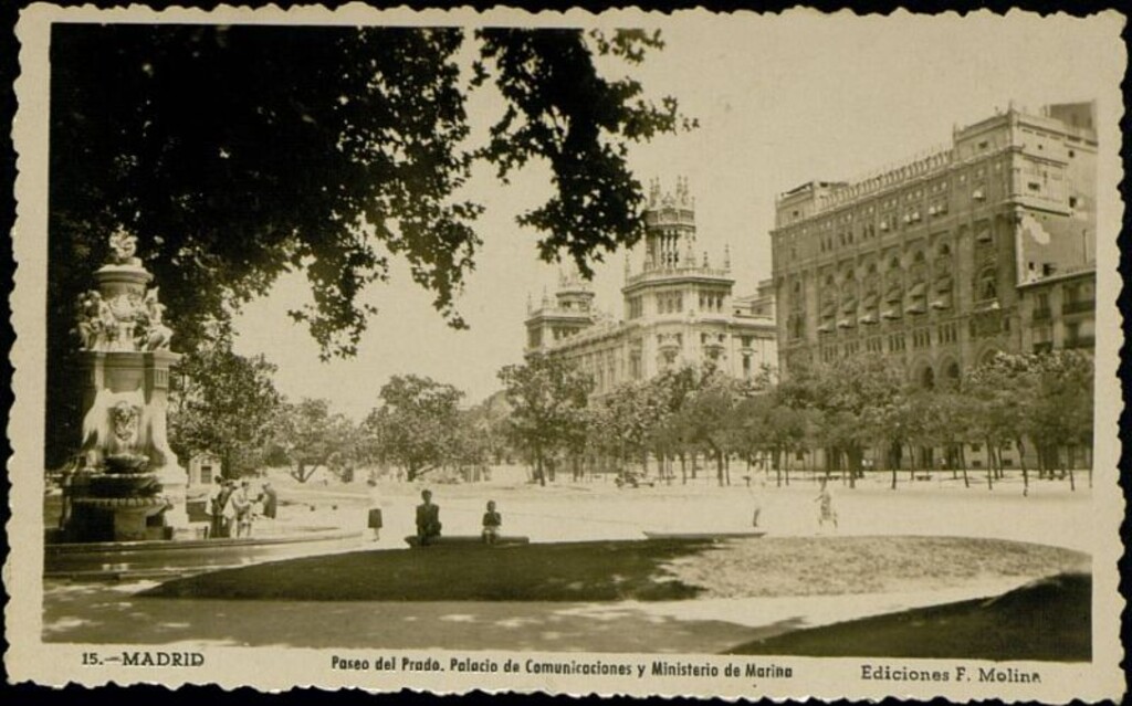 Miniatura de Paseo del Prado. Palacio de Comunicaciones y Ministerio de Marina