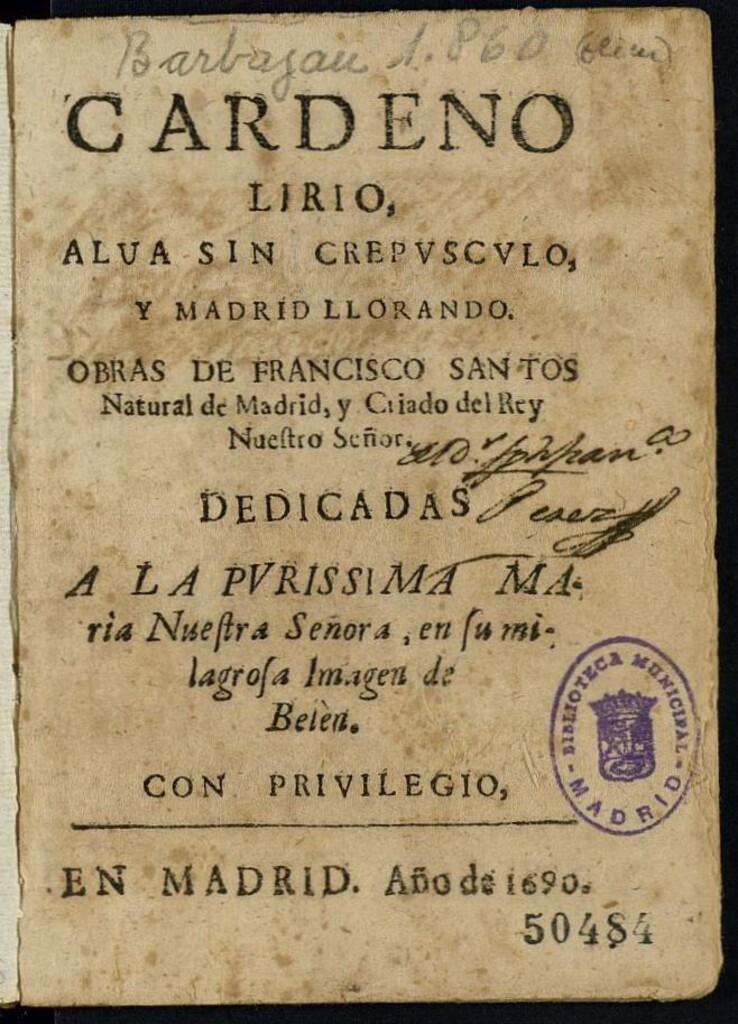 Miniatura de Cardeno lirio ; Alva sin crepusculo ; y Madrid llorando