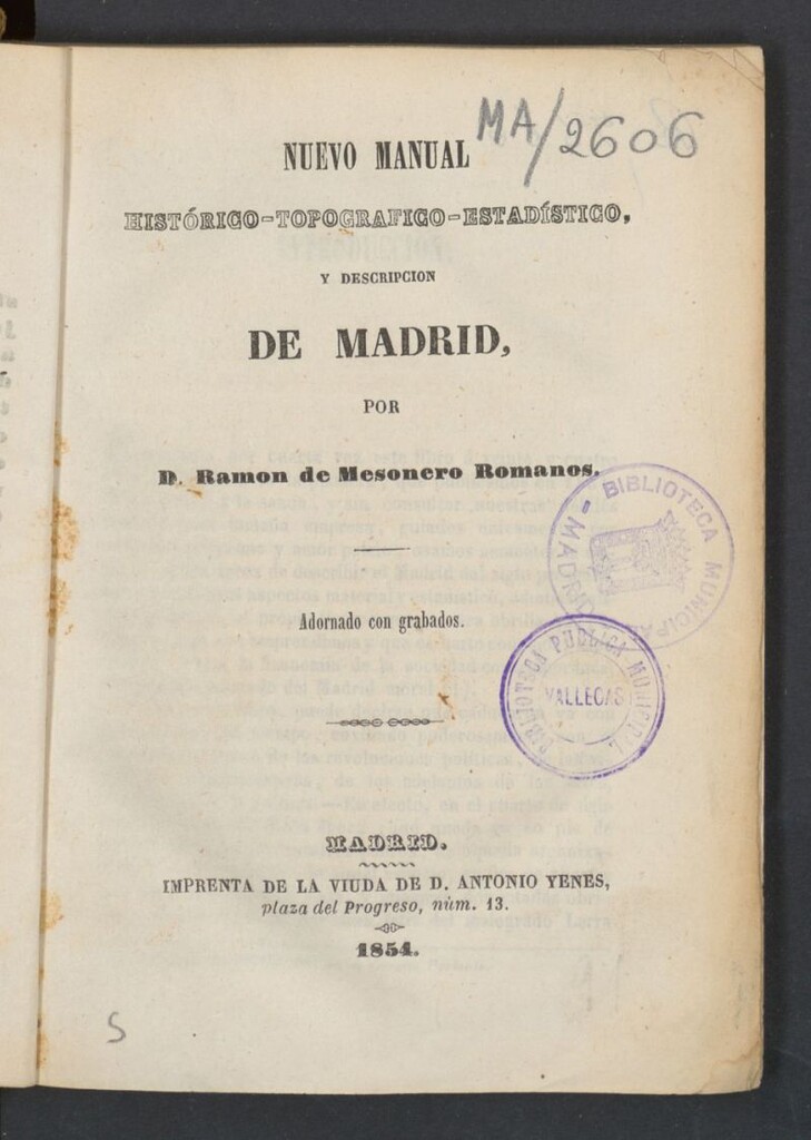 Miniatura de Nuevo manual histórico-topográfico-estadístico y descripción de Madrid