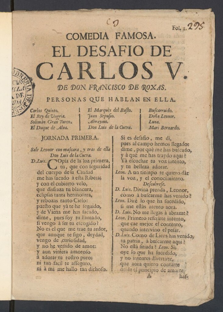 Miniatura de Comedia famosa. El desafio de Carlos V
