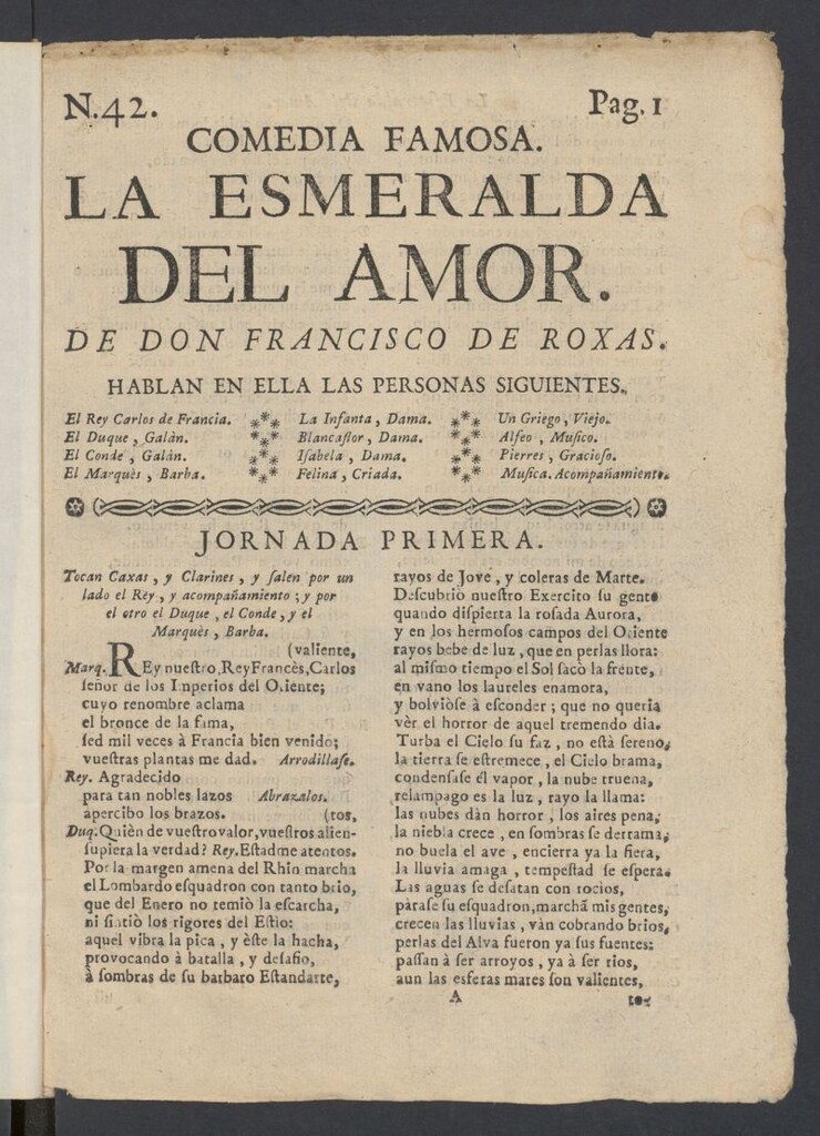 Miniatura de Comedia famosa. La esmeralda del amor