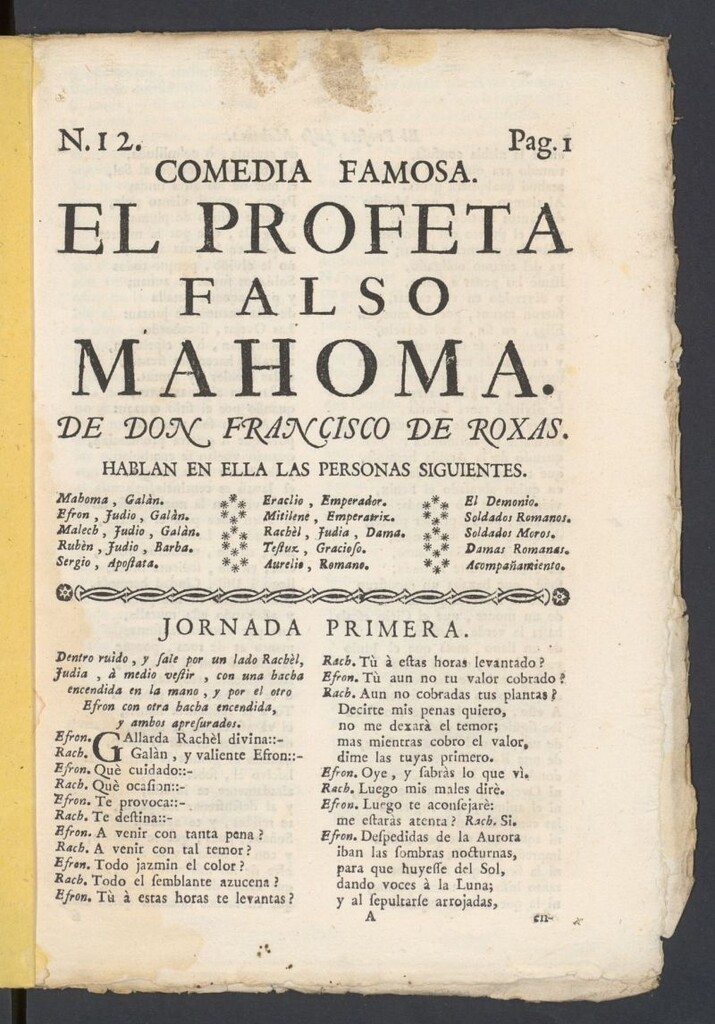 Miniatura de Comedia famosa. El profeta falso Mahoma