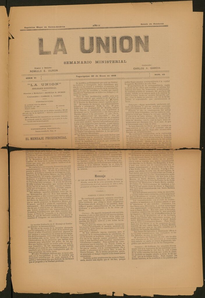 Miniatura de La Unión: Semanario ministerial del 29 de enero de 1898