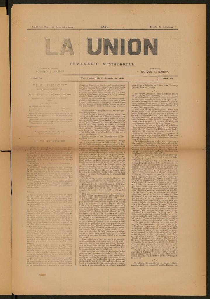 Miniatura de La Unión: Semanario ministerial del 26 de febrero de 1898