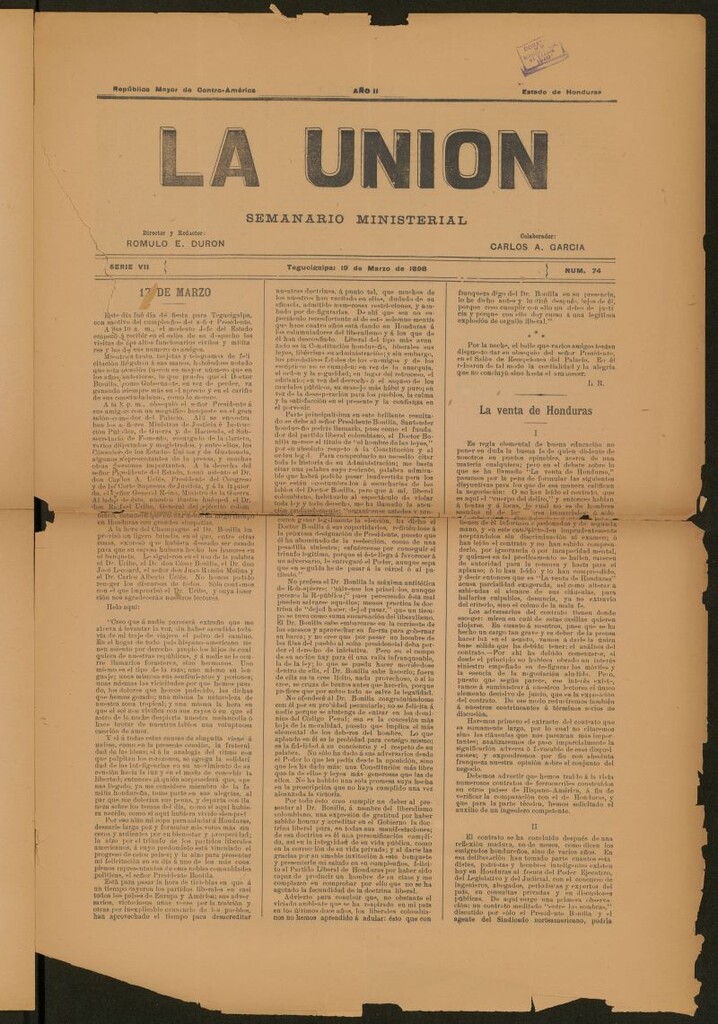 Miniatura de La Unión: Semanario ministerial del 19 de marzo de 1898
