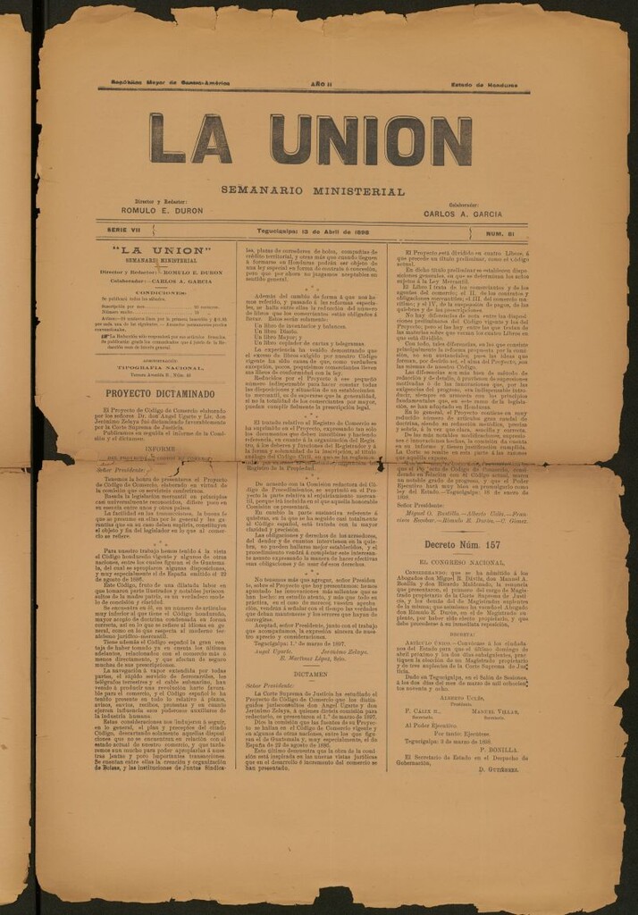 Miniatura de La Unión: Semanario ministerial del 13 de abril de 1898
