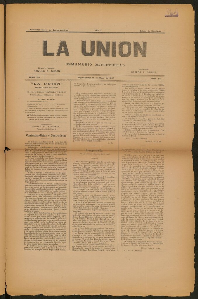 Miniatura de La Unión: Semanario ministerial del 14 de mayo de 1898