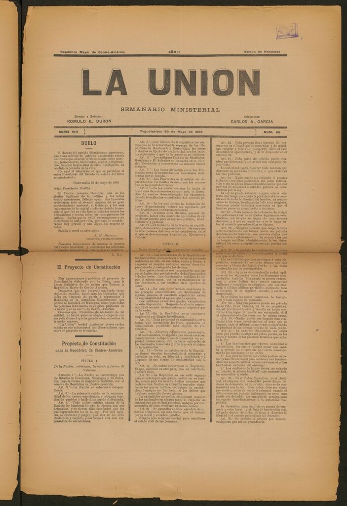 Miniatura de La Unión: Semanario ministerial del 28 de mayo de 1898