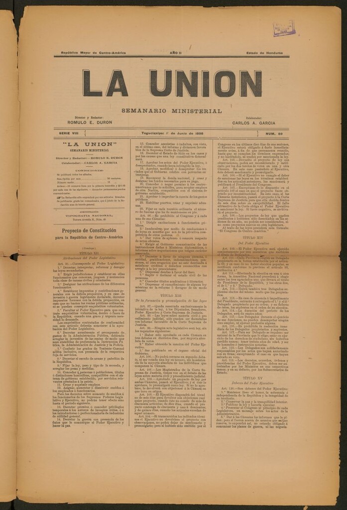 Miniatura de La Unión: Semanario ministerial del 1 de junio de 1898