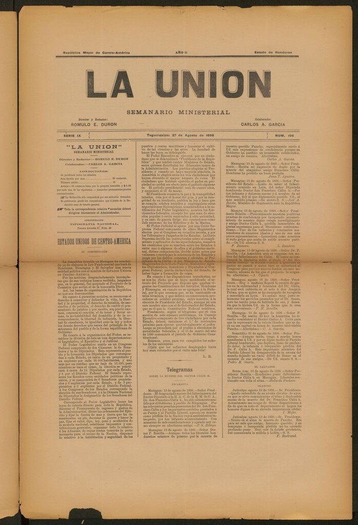 Miniatura de La Unión: Semanario ministerial del 27 de agosto de 1898