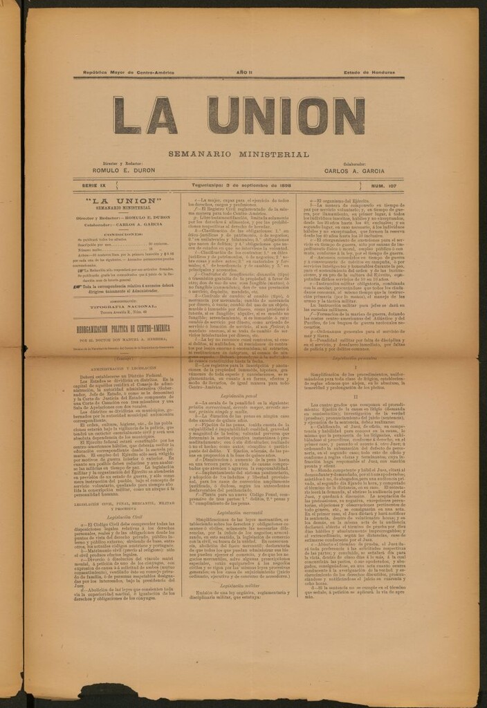 Miniatura de La Unión: Semanario ministerial del 3 de septiembre de 1898