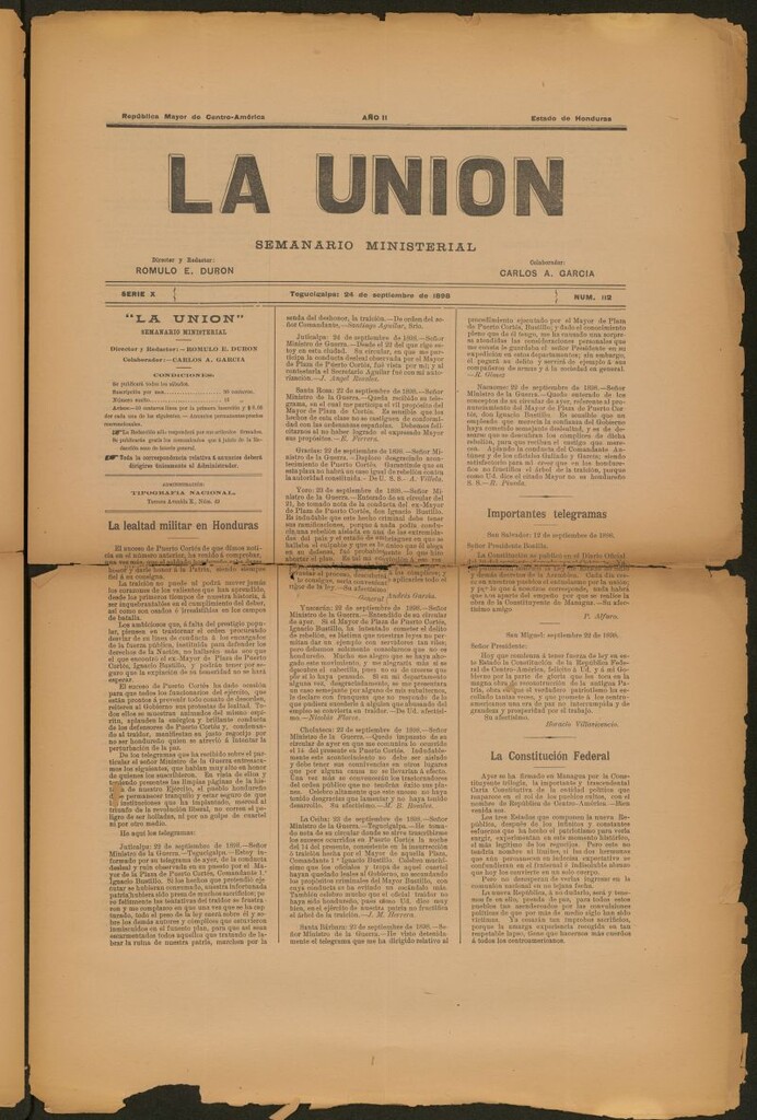 Miniatura de La Unión: Semanario ministerial del 24 de septiembre de 1898