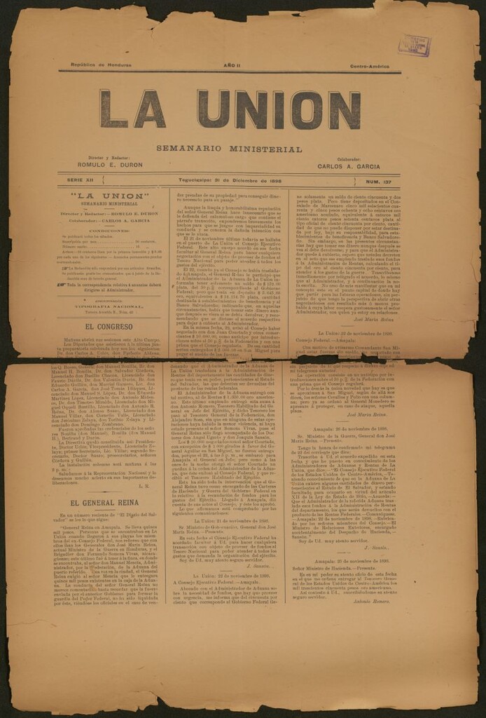 Miniatura de La Unión: Semanario ministerial del 31 de diciembre de 1898