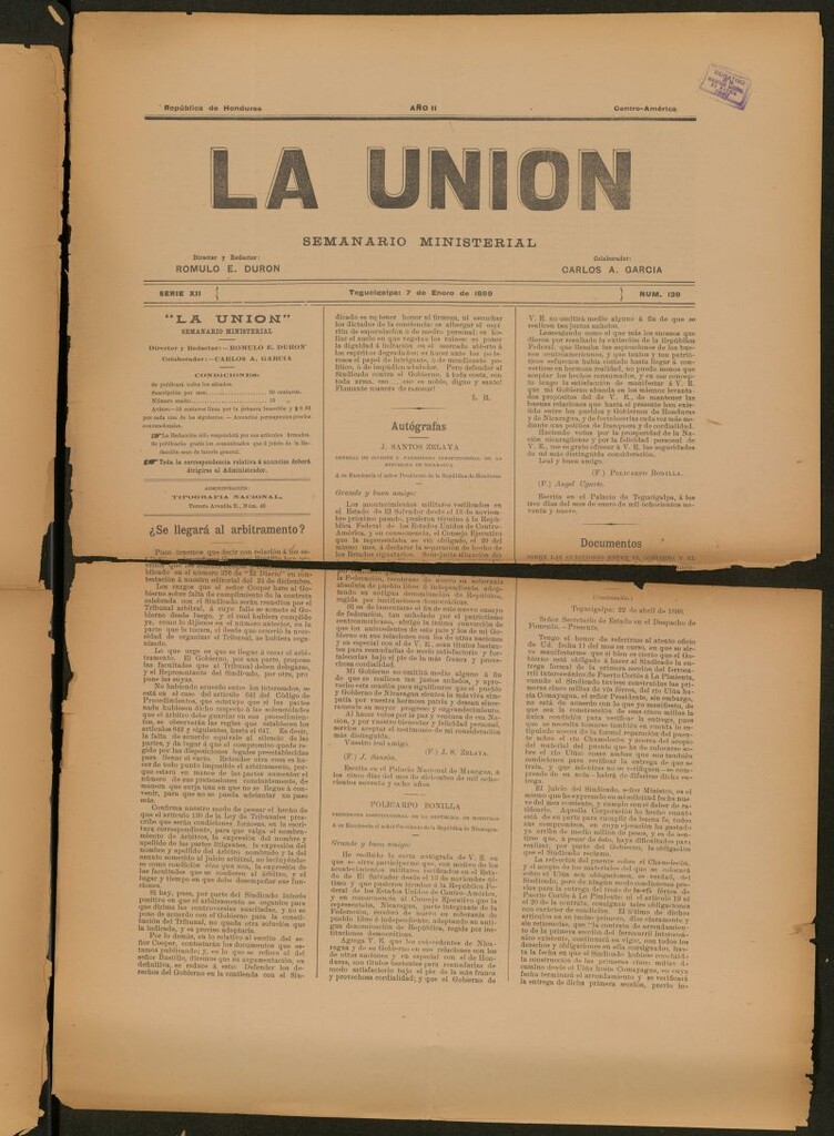 Miniatura de La Unión: Semanario ministerial del 7 de enero de 1899