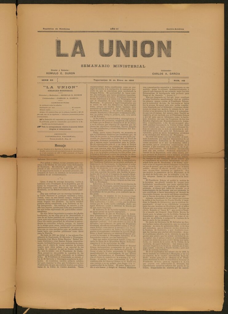 Miniatura de La Unión: Semanario ministerial del 21 de enero de 1899
