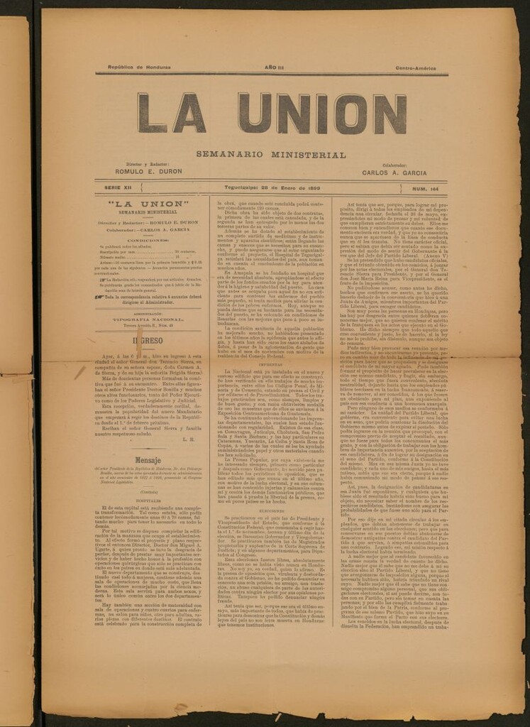 Miniatura de La Unión: Semanario ministerial del 28 de enero de 1899