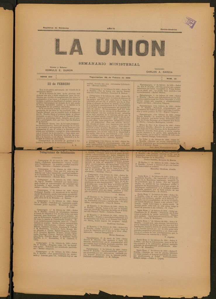 Miniatura de La Unión: Semanario ministerial del 22 de febrero de 1988