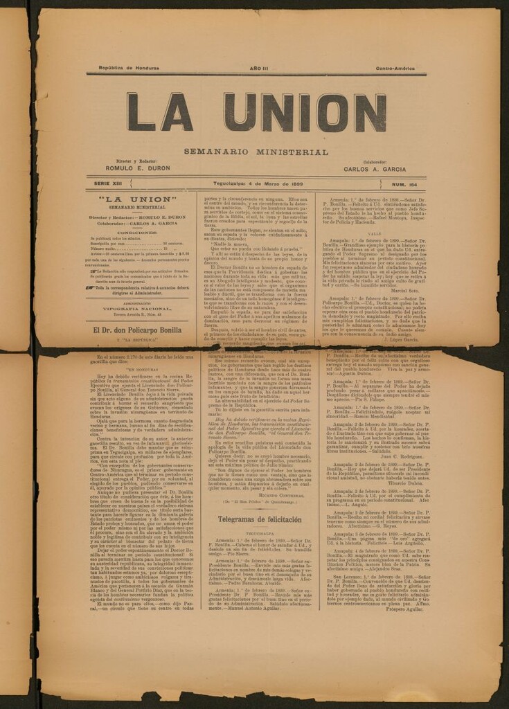 Miniatura de La Unión: Semanario ministerial del 4 de marzo de 1899