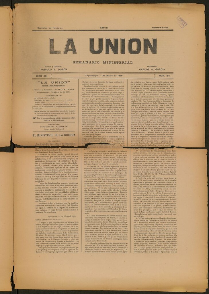 Miniatura de La Unión: Semanario ministerial del 11 de marzo de 1899