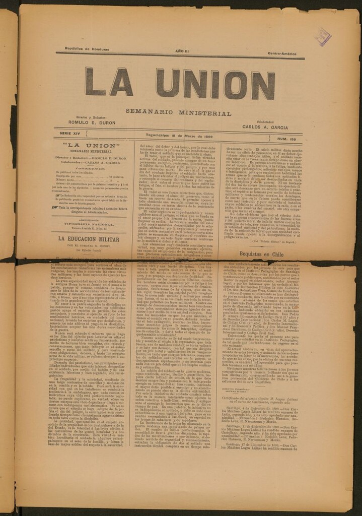 Miniatura de La Unión: Semanario ministerial del 18 de marzo de 1899