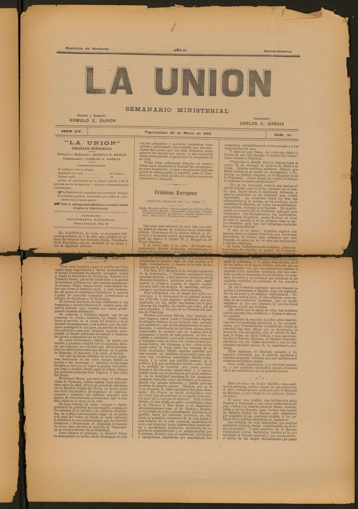 Miniatura de La Unión: Semanario ministerial del 29 de marzo de 1899
