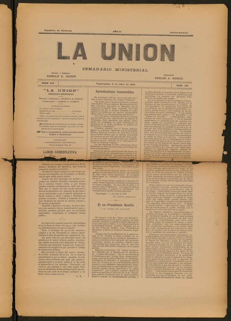 Miniatura de La Unión: Semanario ministerial del 5 de abril de 1899