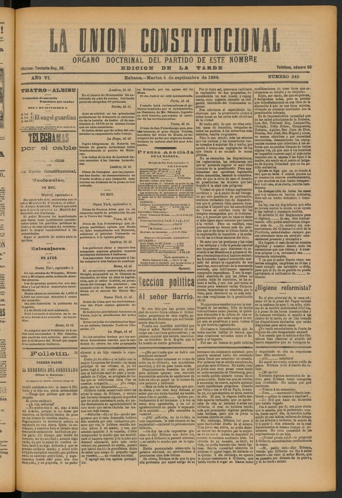 Miniatura de La Unión Constitucional: Órgano oficial del partido de este nombre del 4 de septiembre de 1894