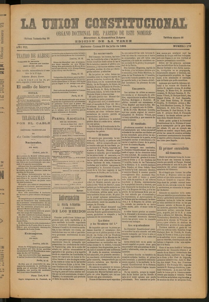 Miniatura de La Unión Constitucional: Órgano oficial del partido de este nombre del 29 de julio de 1895