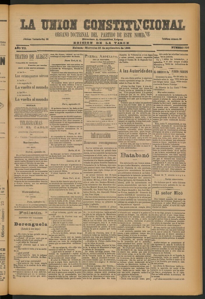 Miniatura de La Unión Constitucional: Órgano oficial del partido de este nombre del 25 de septiembre de 1895