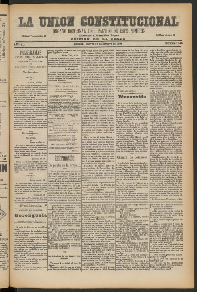 Miniatura de La Unión Constitucional: Órgano oficial del partido de este nombre del 17 de octubre de 1895