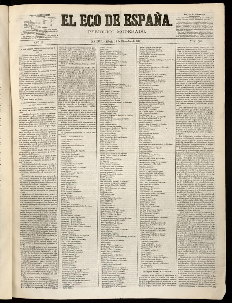 Miniatura de El Eco de España del 16 de diciembre de 1871