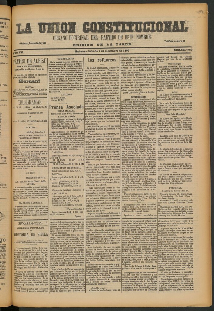 Miniatura de La Unión Constitucional: Órgano oficial del partido de este nombre del 7 de diciembre de 1895