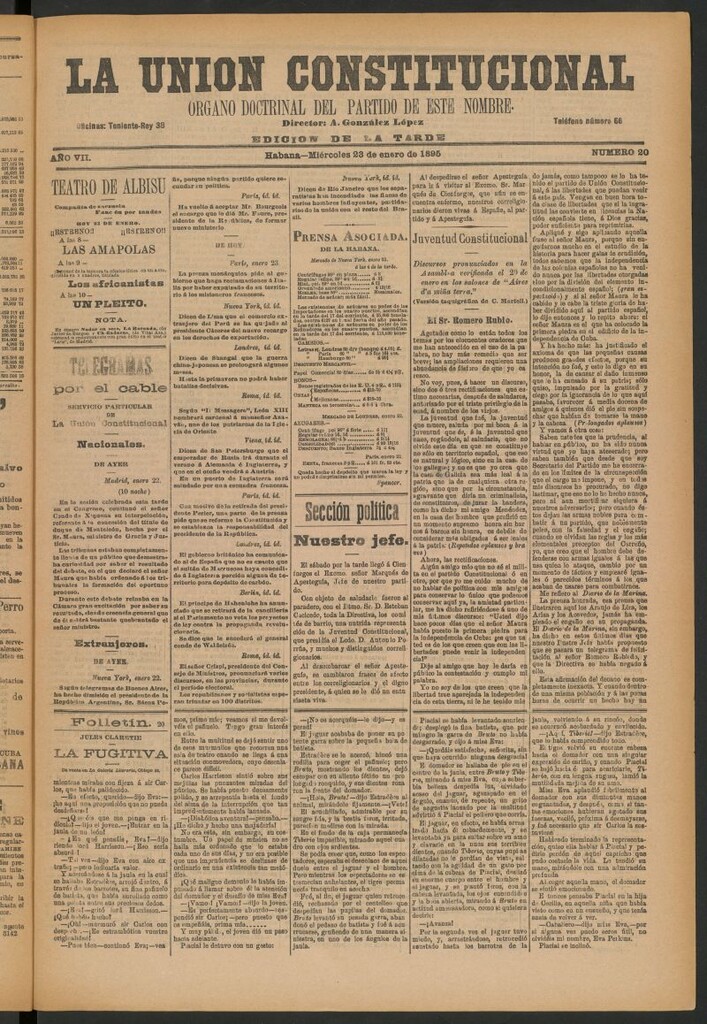 Miniatura de La Unión Constitucional: Órgano oficial del partido de este nombre del 23 de enero de 1895