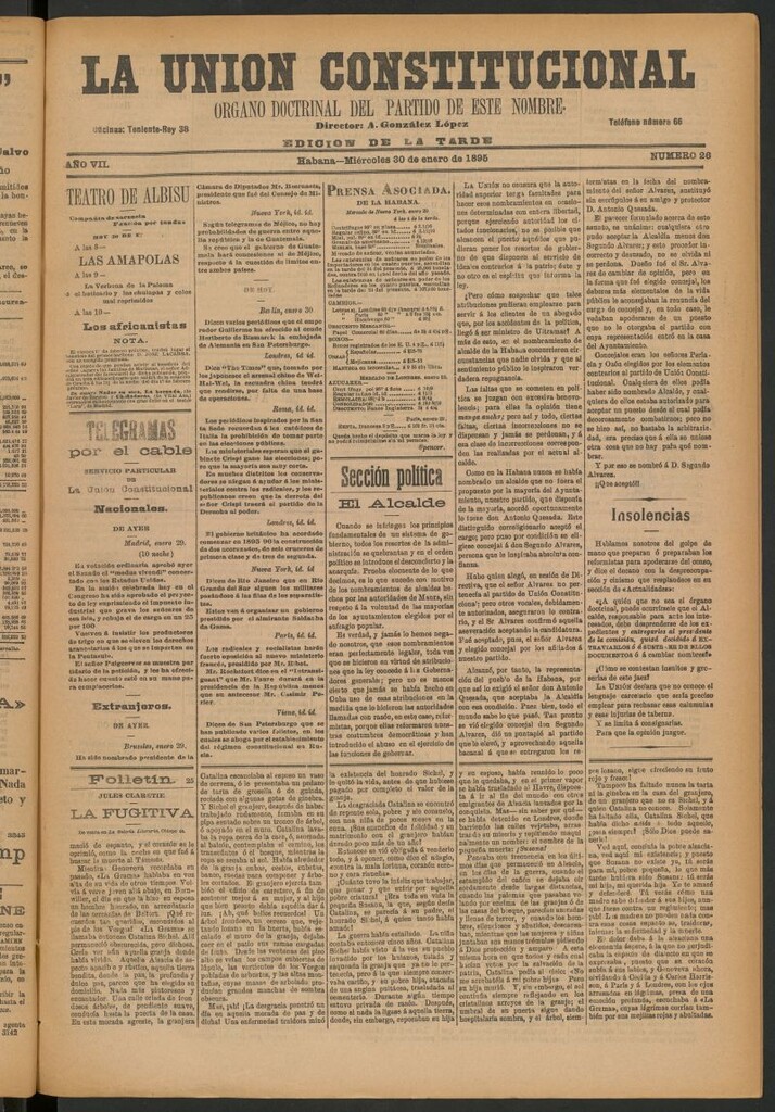 Miniatura de La Unión Constitucional: Órgano oficial del partido de este nombre del 30 de enero de 1895
