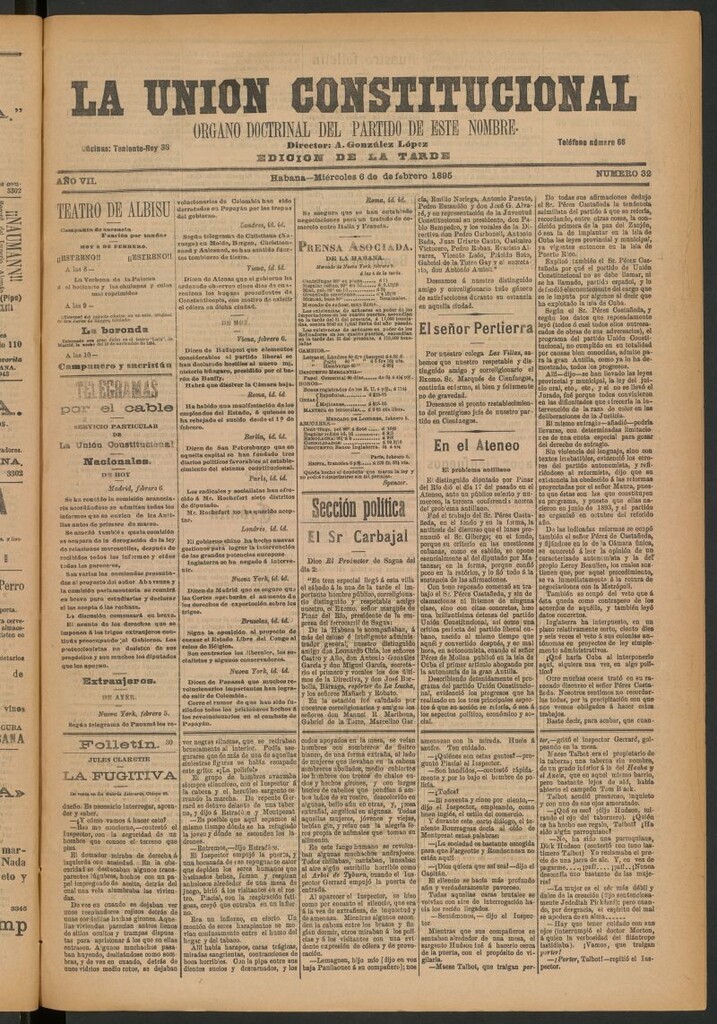 Miniatura de La Unión Constitucional: Órgano oficial del partido de este nombre del 6 de febrero de 1895