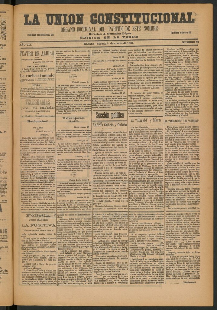 Miniatura de La Unión Constitucional: Órgano oficial del partido de este nombre del 2 de marzo de 1895