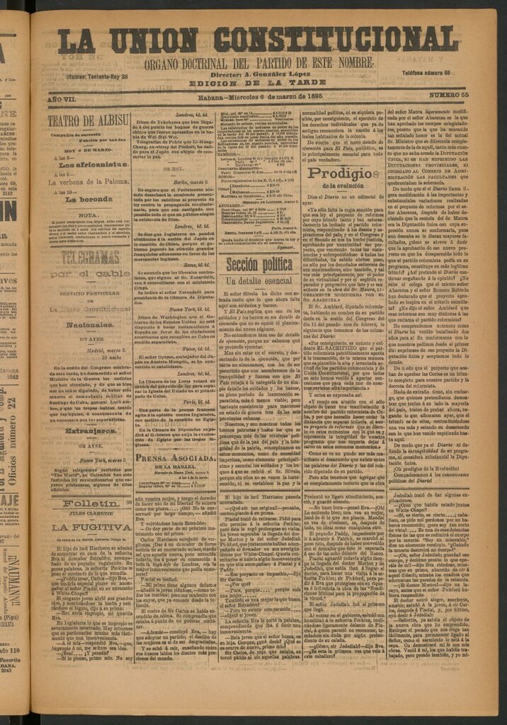 Miniatura de La Unión Constitucional: Órgano oficial del partido de este nombre del 6 de marzo de 1895