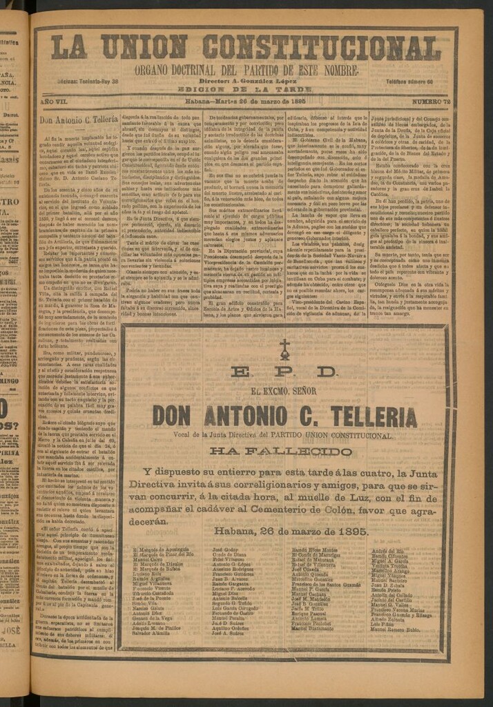 Miniatura de La Unión Constitucional: Órgano oficial del partido de este nombre del 26 de marzo de 1895