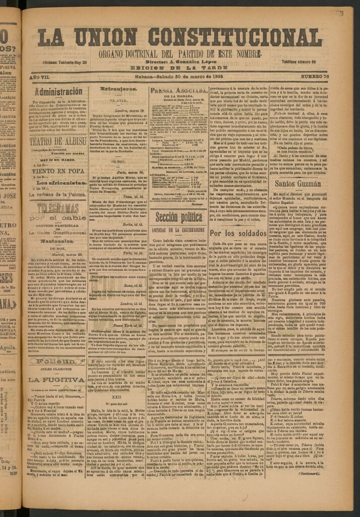 Miniatura de La Unión Constitucional: Órgano oficial del partido de este nombre del 30 de marzo de 1895