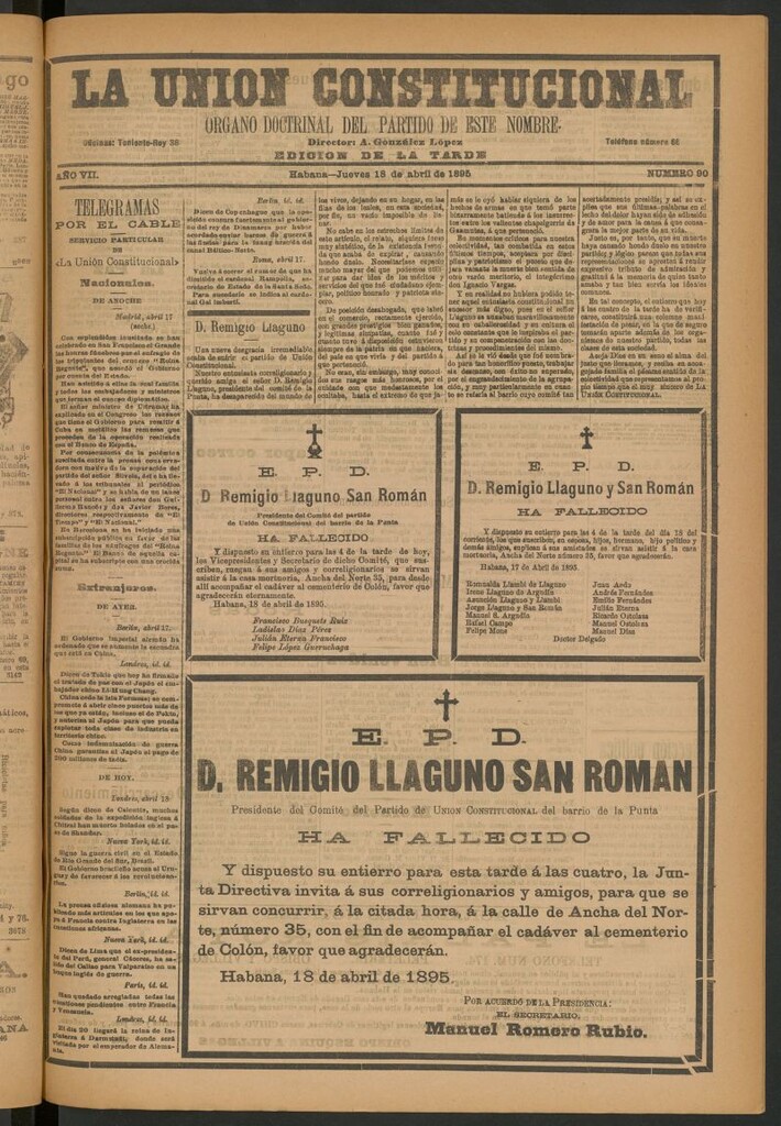 Miniatura de La Unión Constitucional: Órgano oficial del partido de este nombre del 18 de abril de 1895
