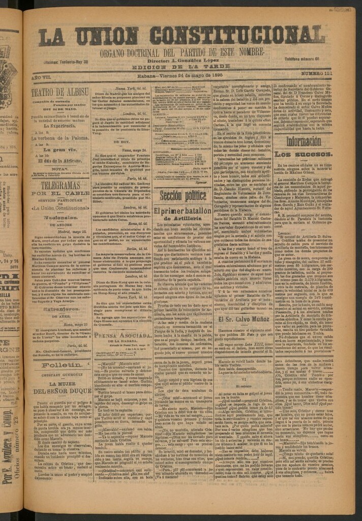 Miniatura de La Unión Constitucional: Órgano oficial del partido de este nombre del 24 de mayo de 1895