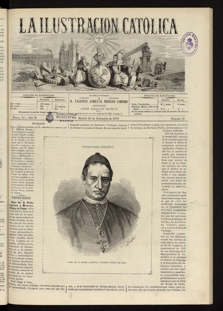 Miniatura de La Ilustración Católica del 21 de septiembre de 1878