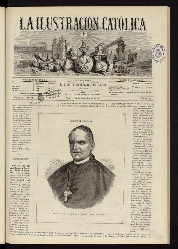 Miniatura de La Ilustración Católica del 28 de septiembre de 1878